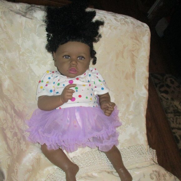 HOOMAI Lifelike Reborn Baby Dolls with Soft Body African American Realistic Girl - Picture 2 of 9